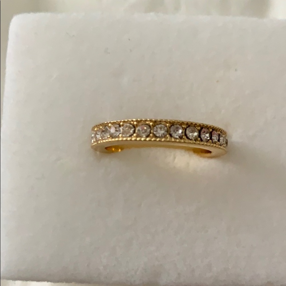 Gold ring with CZ crystallized band